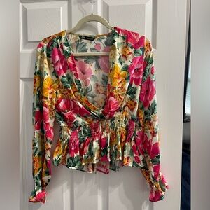 Zara V-neck silk blouse